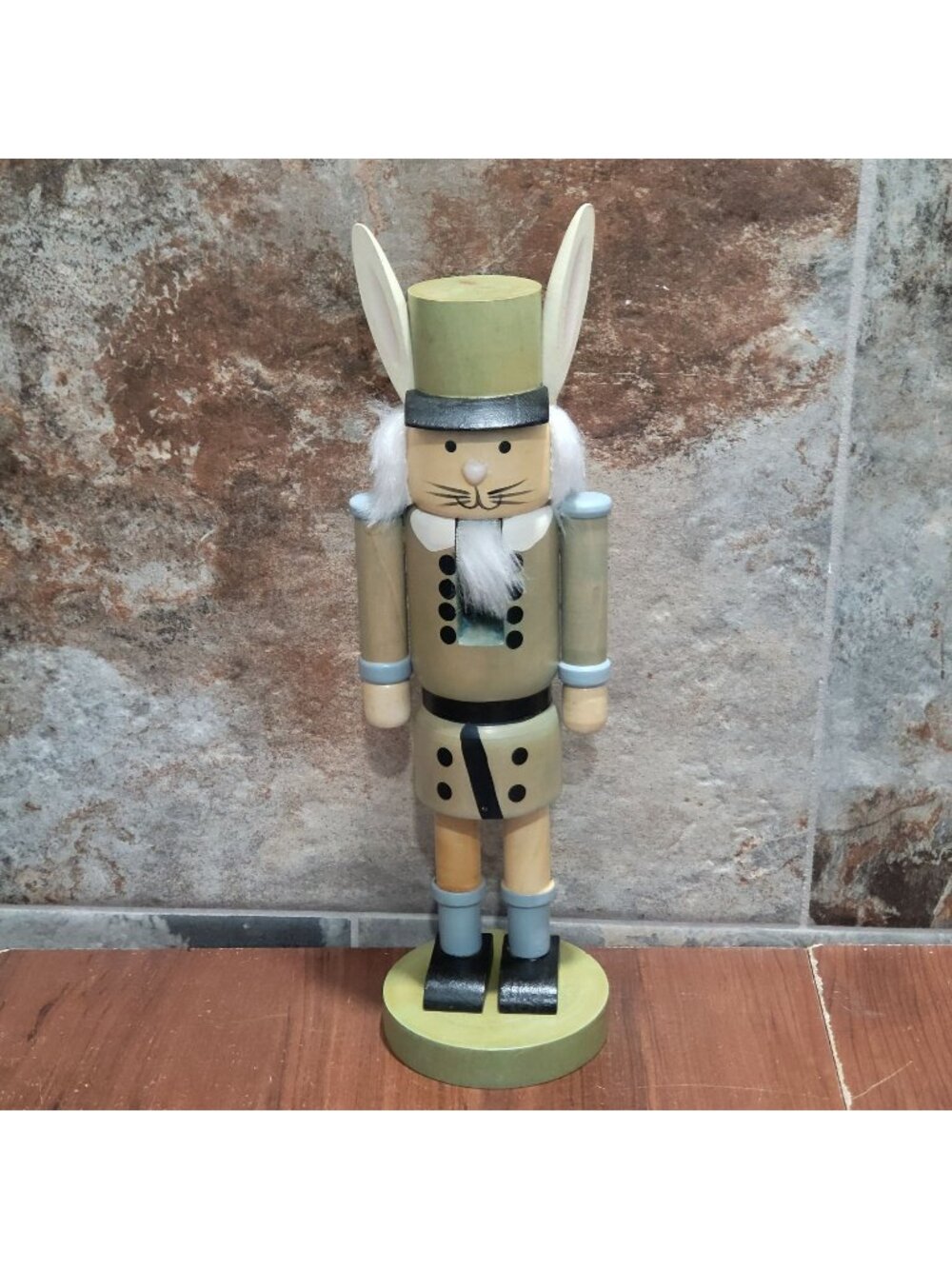 Wooden Easter Rabbit Gentleman Nutcracker Soldier